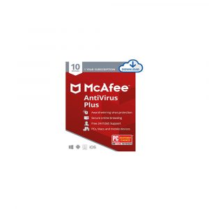 McAfee AntiVirus Protection Plus 2021, 10 Device, Internet Security Software, 1 Year